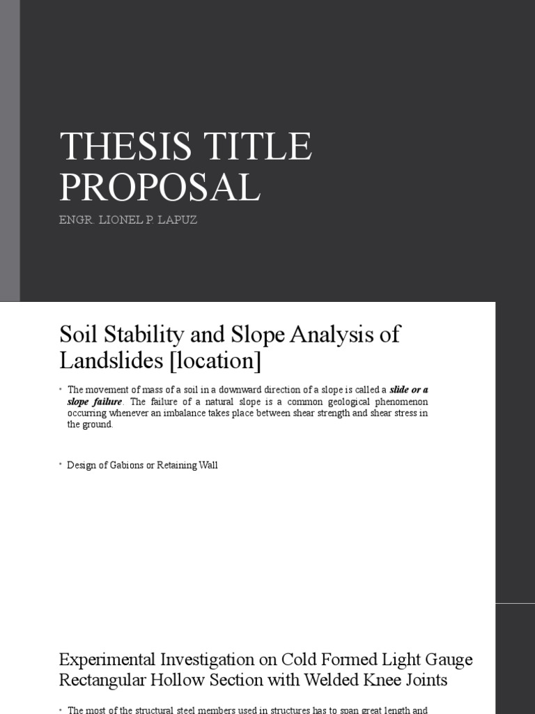 how to make title proposal in thesis