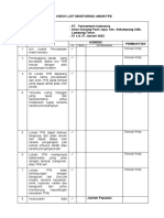 Lampiran 1 - Checklist Monitoring Umum Fermentech Januari 22