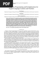 Neuro-Linguistic Programming and Its Implications For English Language Learners and Teachers