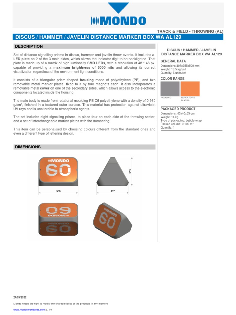 Discus, Hammer, Javelin Distance Marker | PDF | Track And Field | Desk