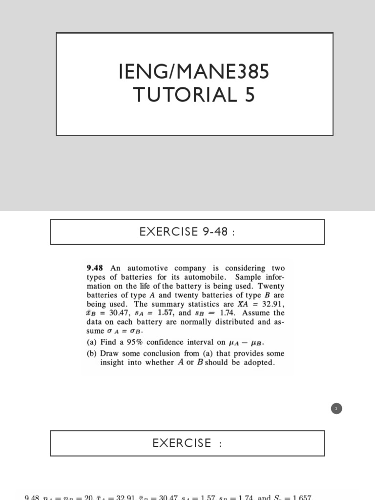 Engineering Tutorial Exercises 5 | PDF