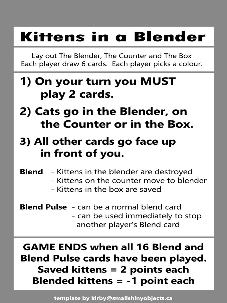 Kittens in A Blender Standee | PDF
