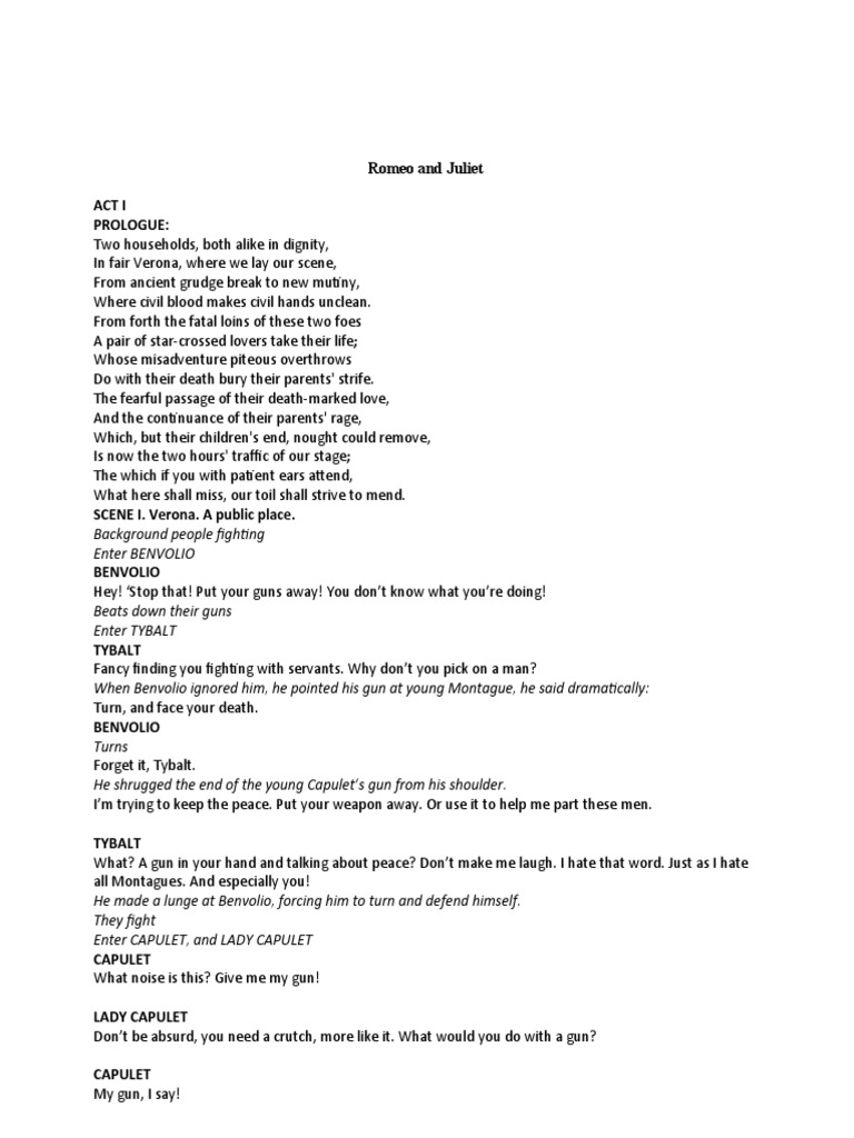 Romeo and juliet short script compress pdf characters in romeo and