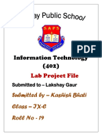 Information Technology (402) : Lab Project File