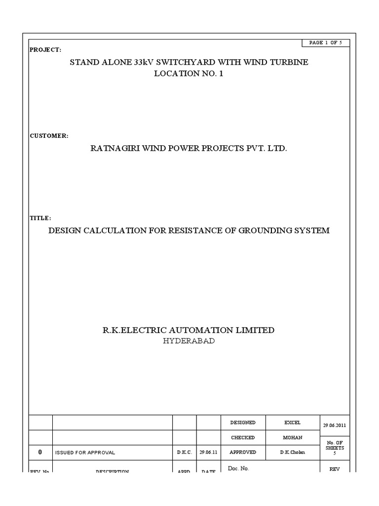 Grounding System Resistance Design | PDF | Nature | Quantity