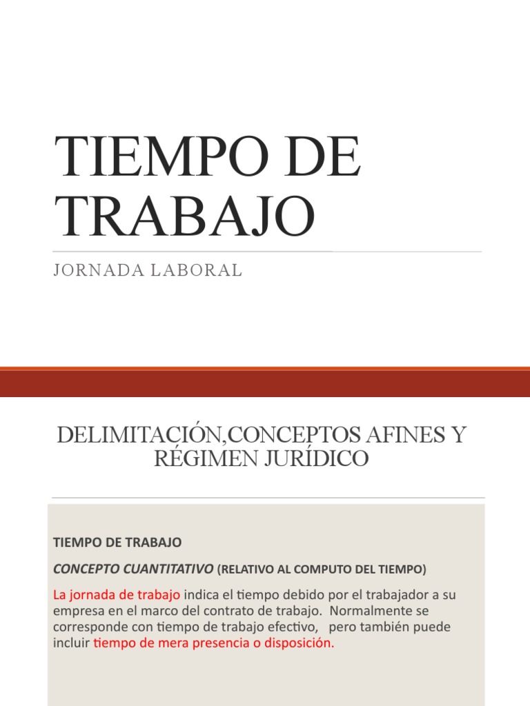 Régimen y Límites de la Jornada Laboral | PDF | Tiempo de trabajo | Salario