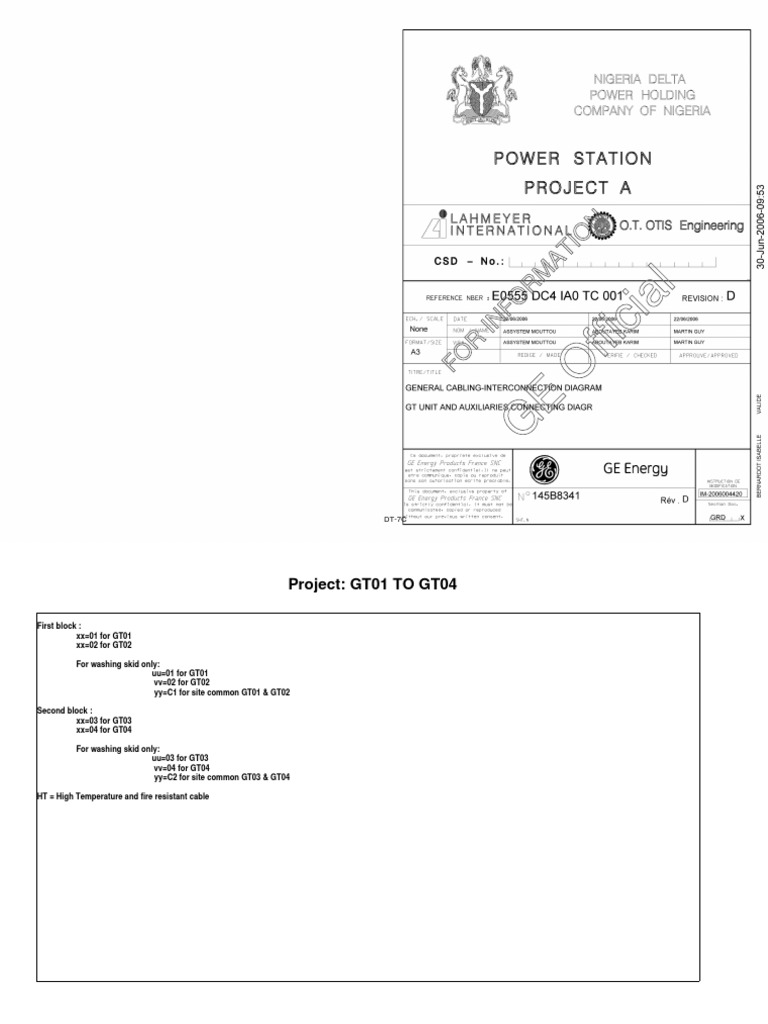 GT and Auxiliaries Connection Diagram | PDF | Electricity | Home Appliance