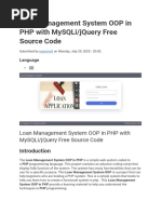 Loan Management System OOP in PHP with MySQLi