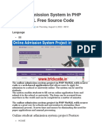 PHP MySQL Online Admission System