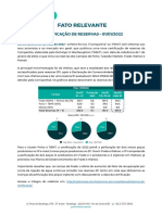 Fato Relevante: Certificação de Reservas - 01/01/2022