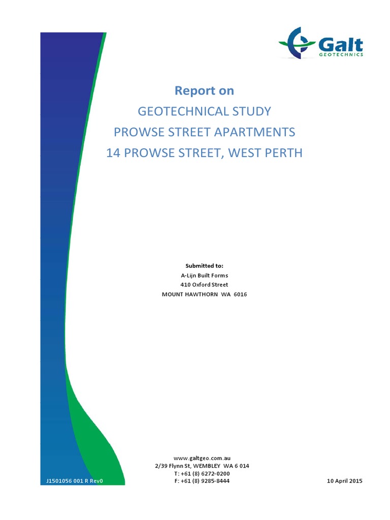 Geotech Report J1501056 001 R Rev0 | PDF | Deep Foundation ...