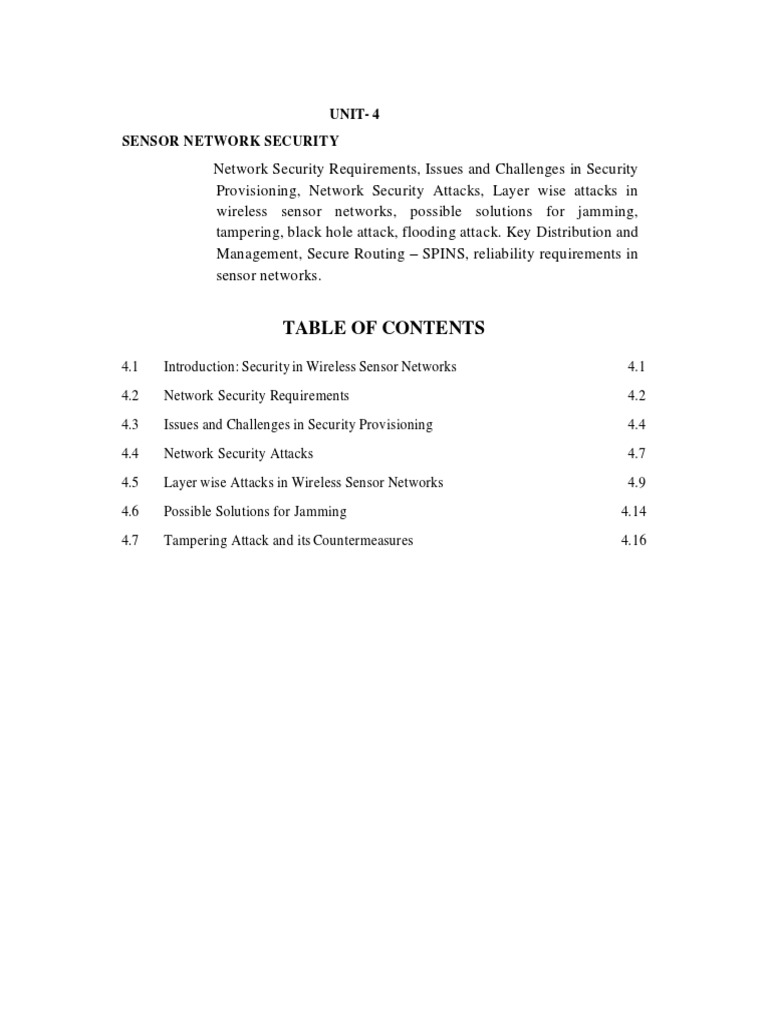 Wireless Sensor Network Security Overview | PDF | Key (Cryptography ...