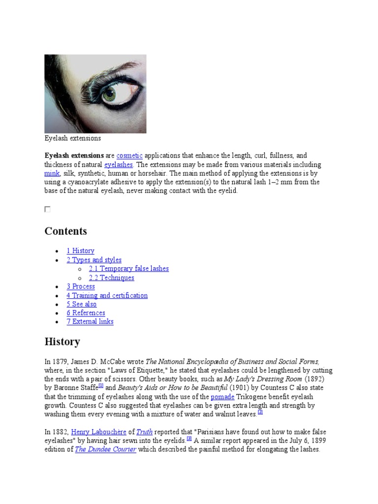 extensions for your eyelashes | PDF | Beauty | Human Appearance