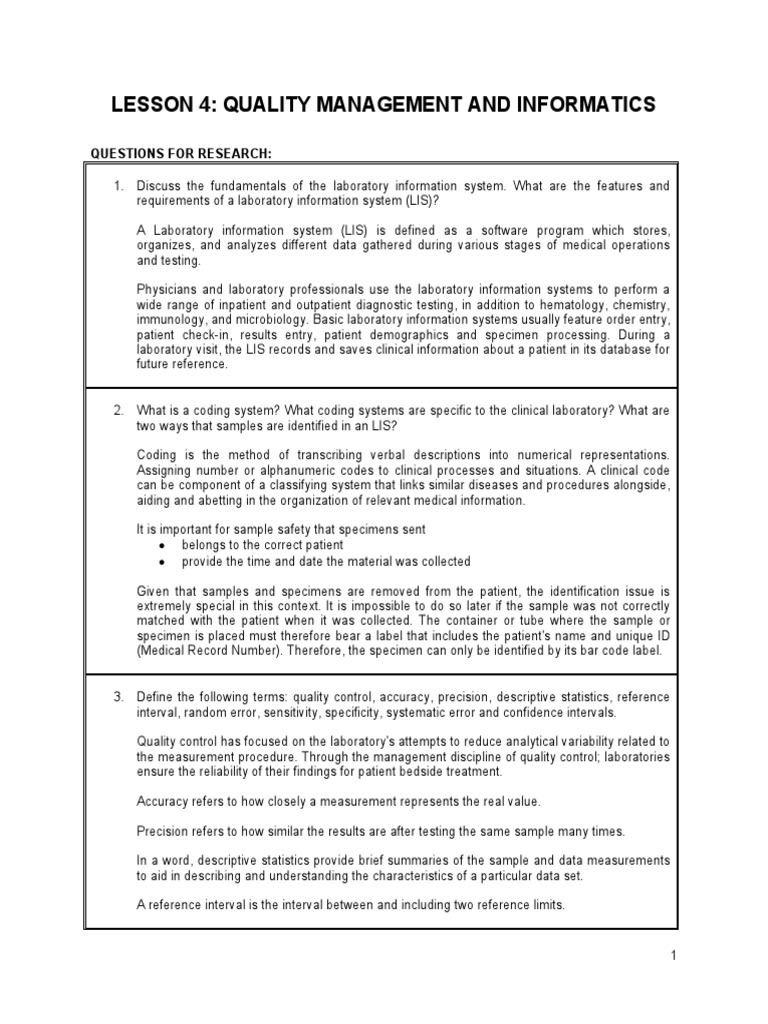 Clinical Chemistry Quality Management and Informatics PDF