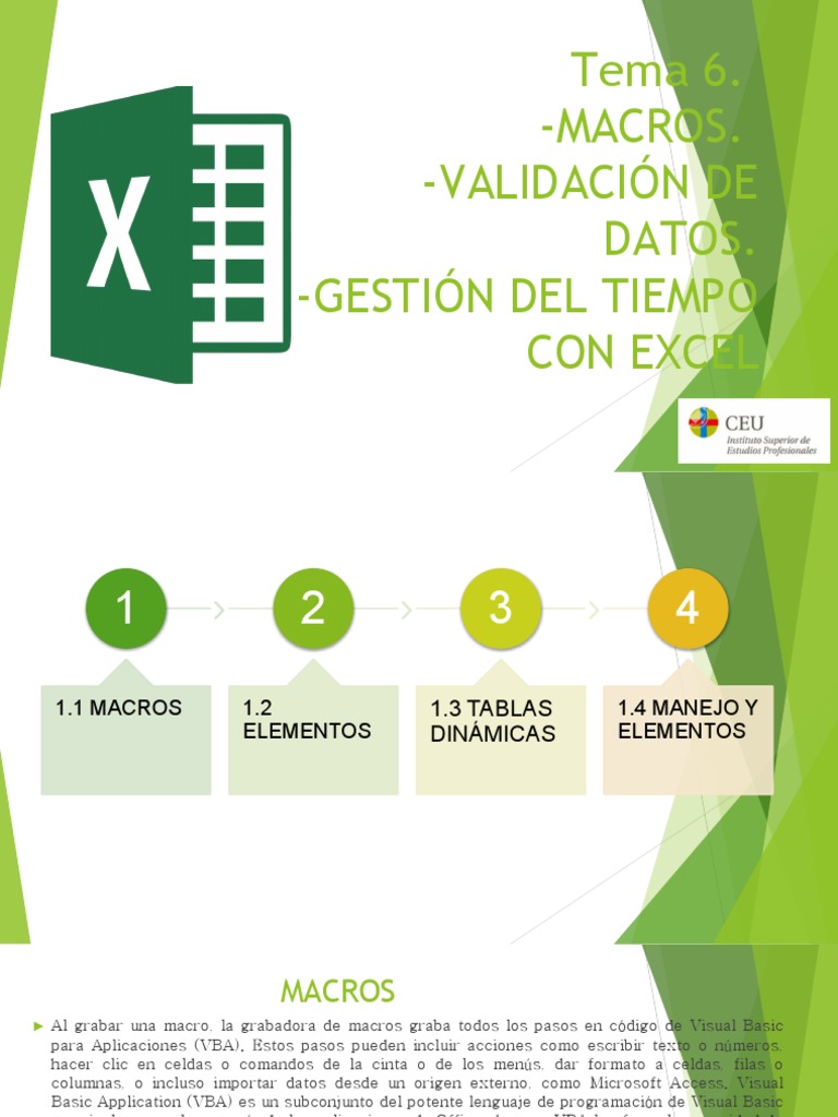 Macros y Validación de Datos en Excel | PDF | Macro (informática ...