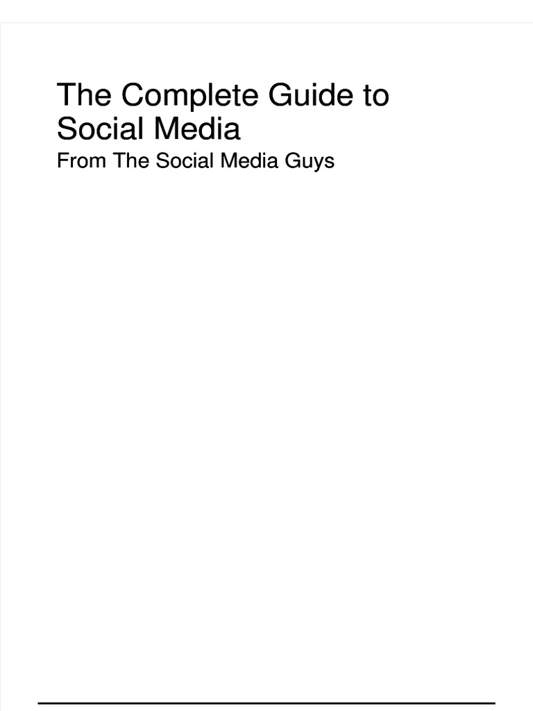 PDF Complete Guide To Social Media Compress PDF Popular Culture and Media Studies Social Media