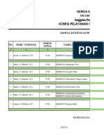 Jadwal Kunjungan Pengurus 2022