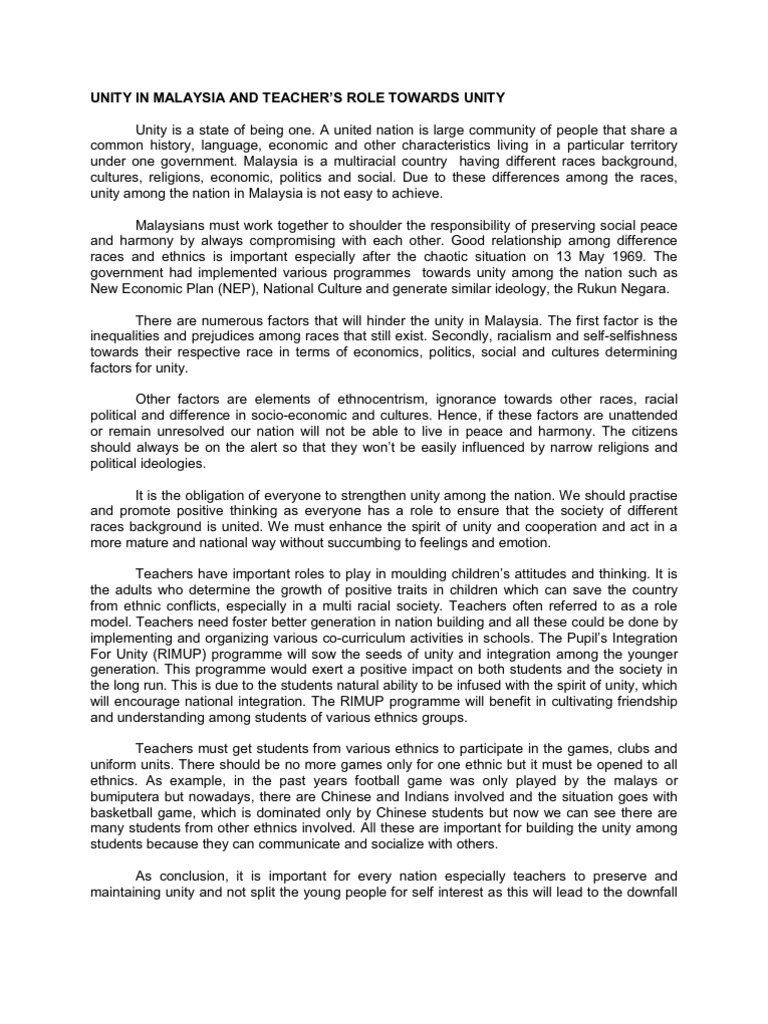 How to promote national unity essay image