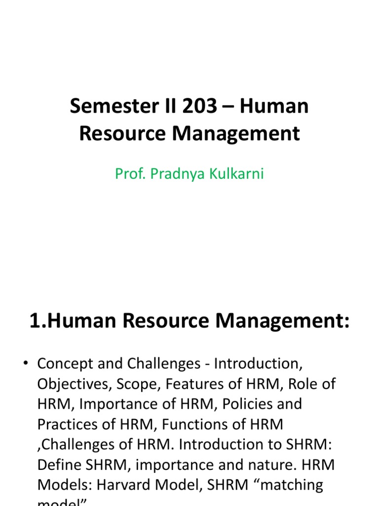 Importance and Scope of HRM | PDF | Human Resource Management | Human ...