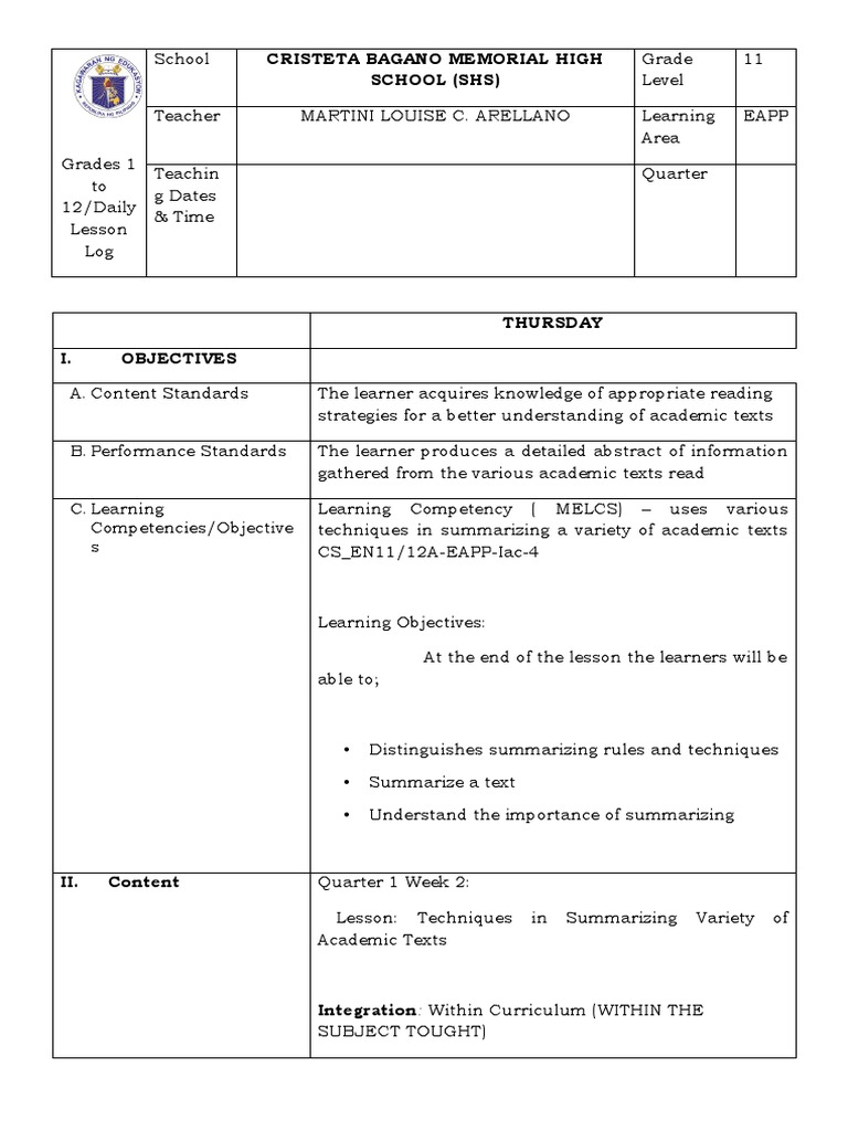Dll Eapp 1 And 2 Download Free Pdf Learning Teachers