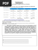 PERFORMANCE TASK Reading and Writing 1