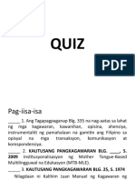 Quiz (Talumpati, Mo Bi at Multilingguwalismo