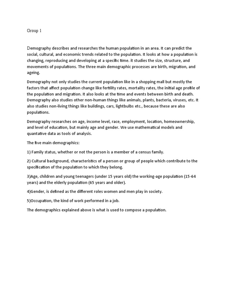 Demography | PDF