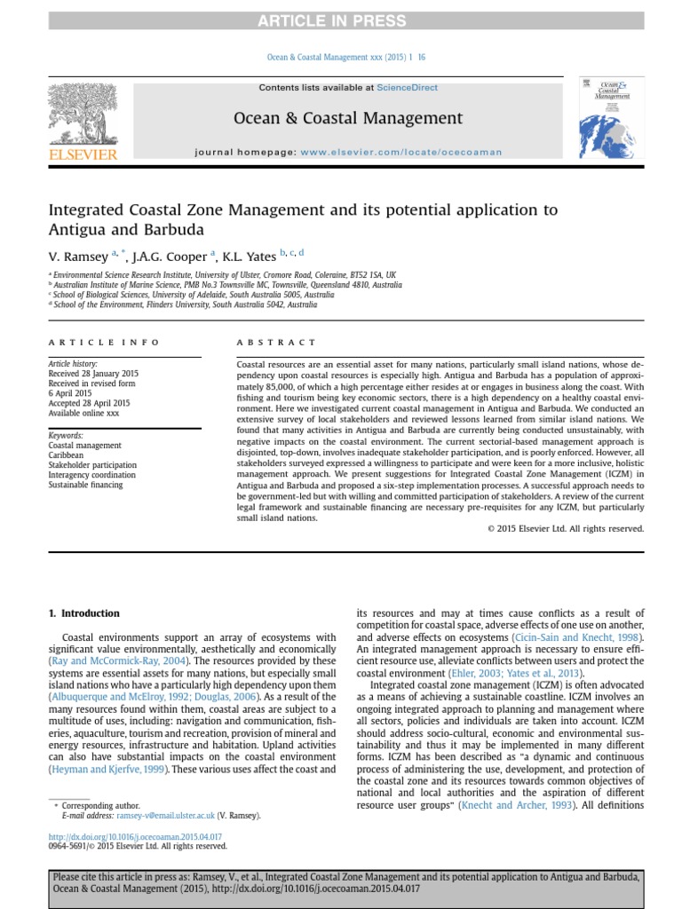Integrated Coastal Zone Management and Its Potential Application To | PDF