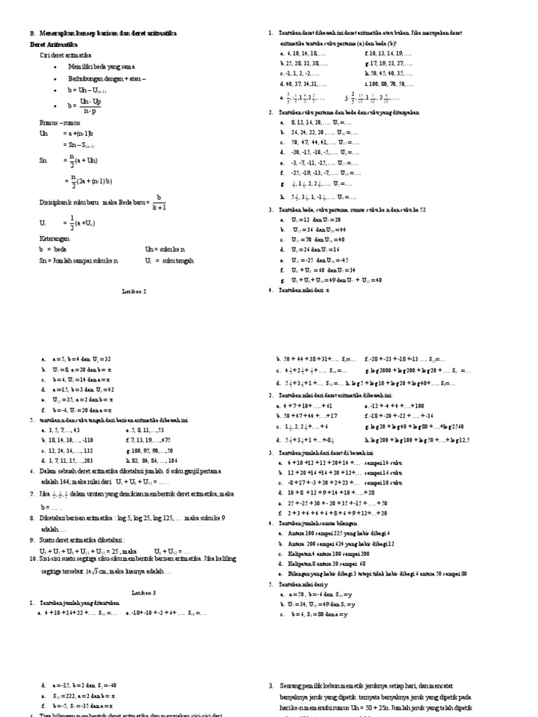 Deret Aritmatika | PDF