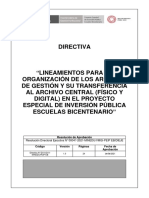 Lineamientos para La Organización de Archivos de Gestión y Su Transferencia Al Archivo Central Fisico o Digital PDF