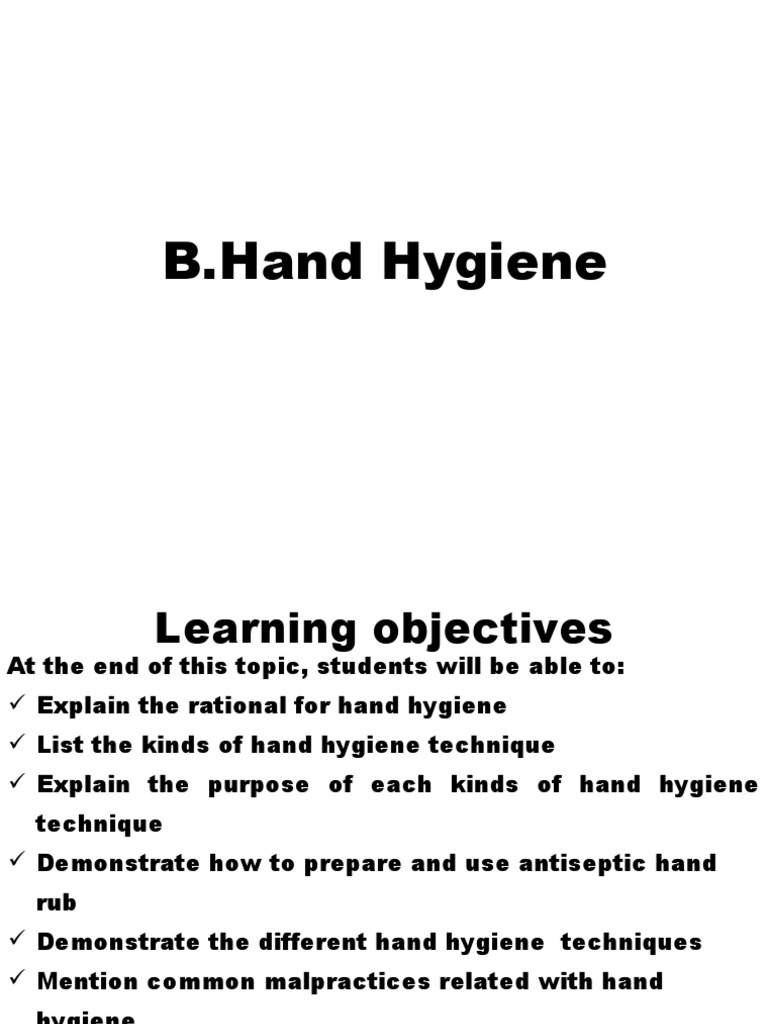 3 Hand Hygiene PDF Hand Washing Hygiene