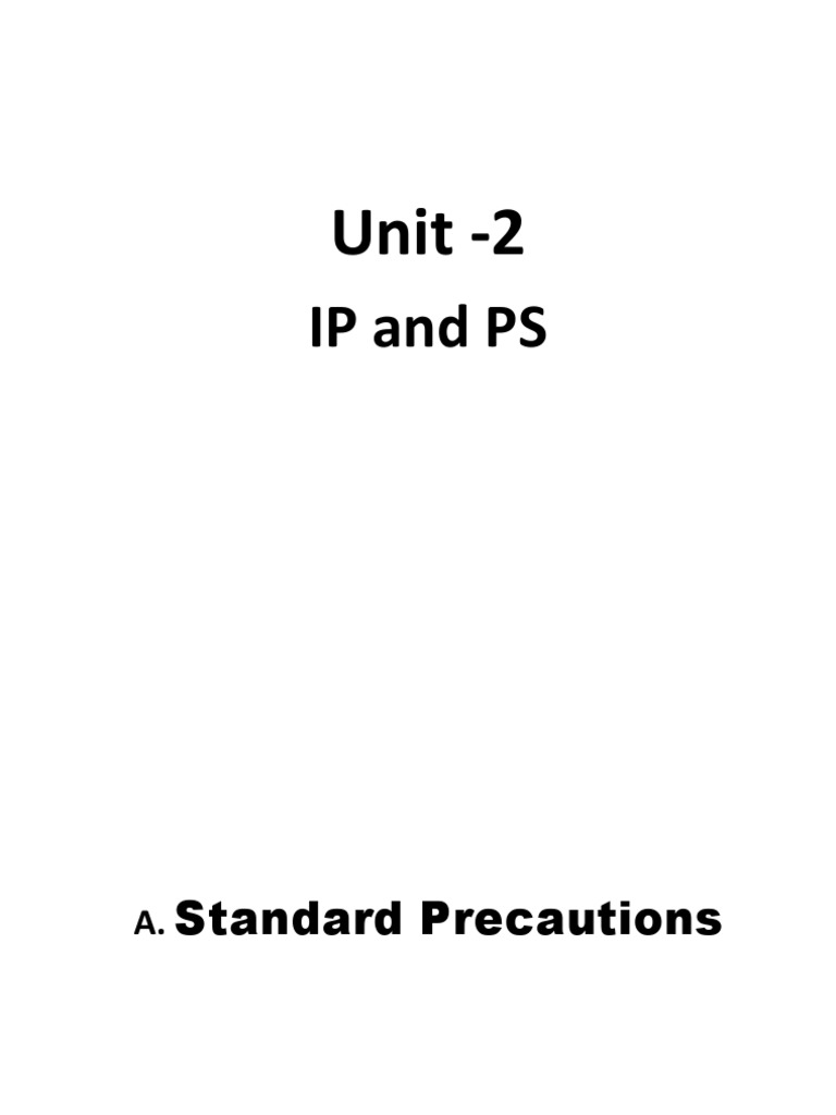 2 Standard Precautions PDF Health Sciences Medical Specialties