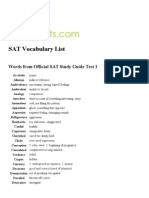 SAT Vocabulary List: Words From Official SAT Study Guide Test 1