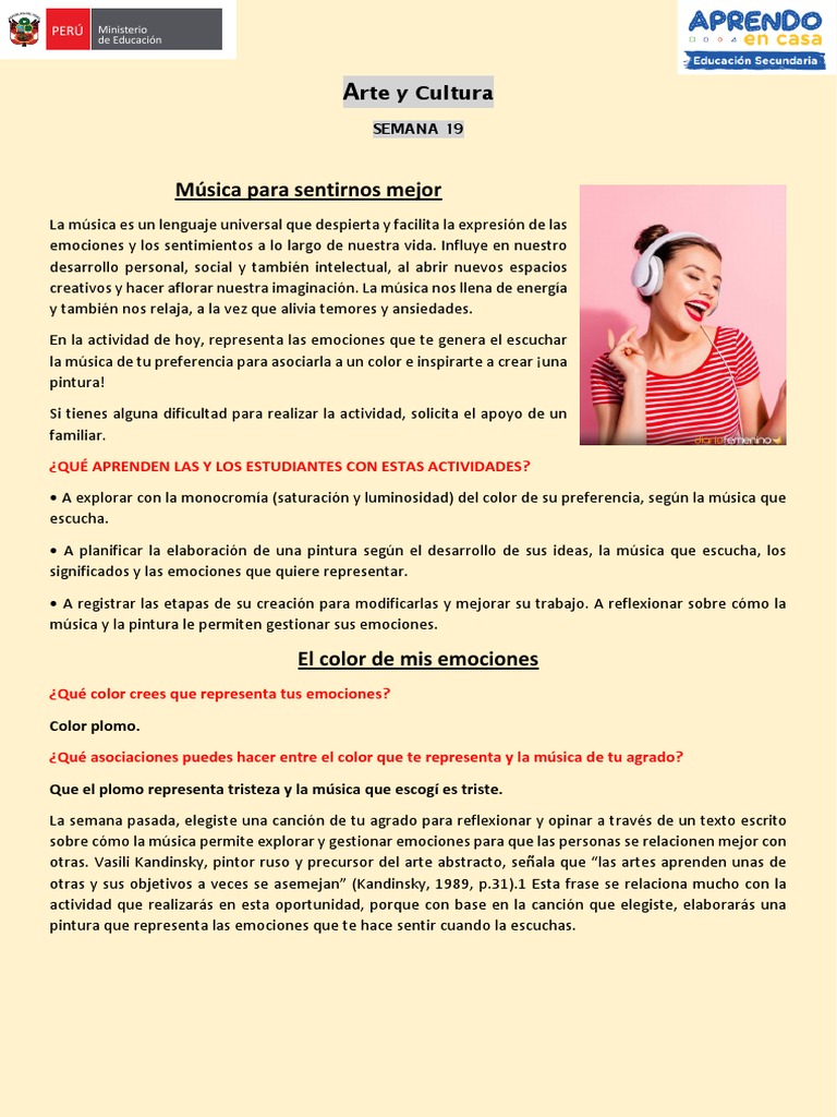 Emociones a través del arte y música | PDF | Color | Pinturas