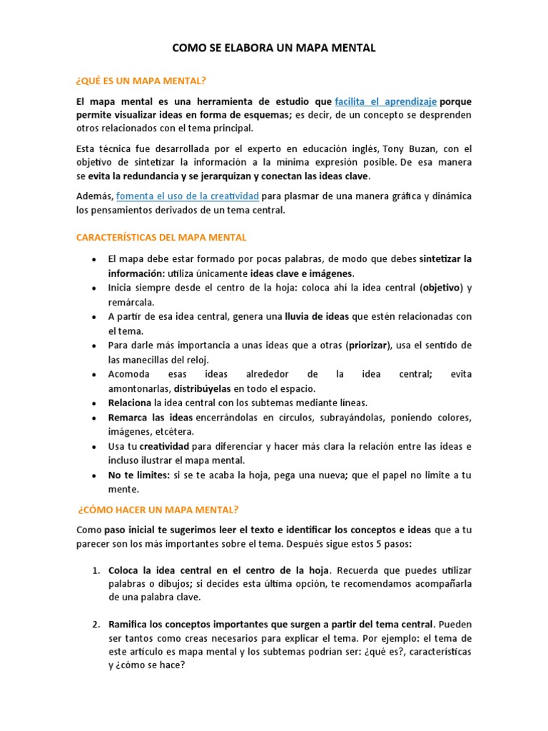 Como Se Elabora Un Mapa Mental | PDF | Agricultura | Venezuela