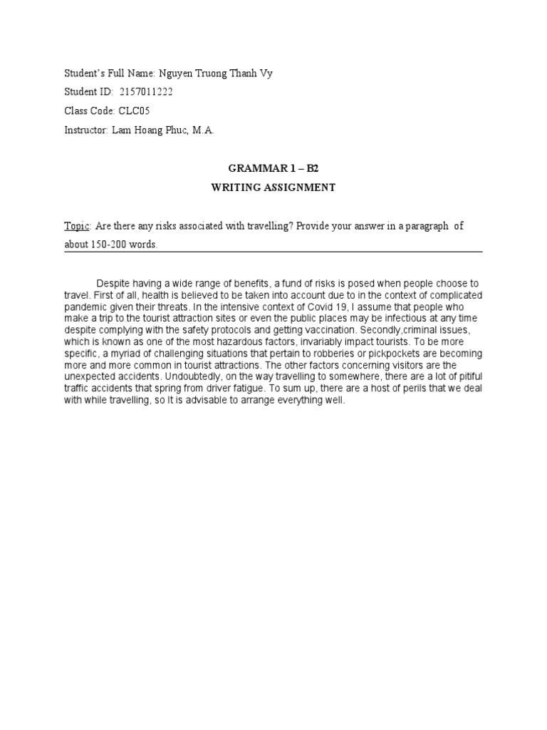 Writing Assignment Template | PDF