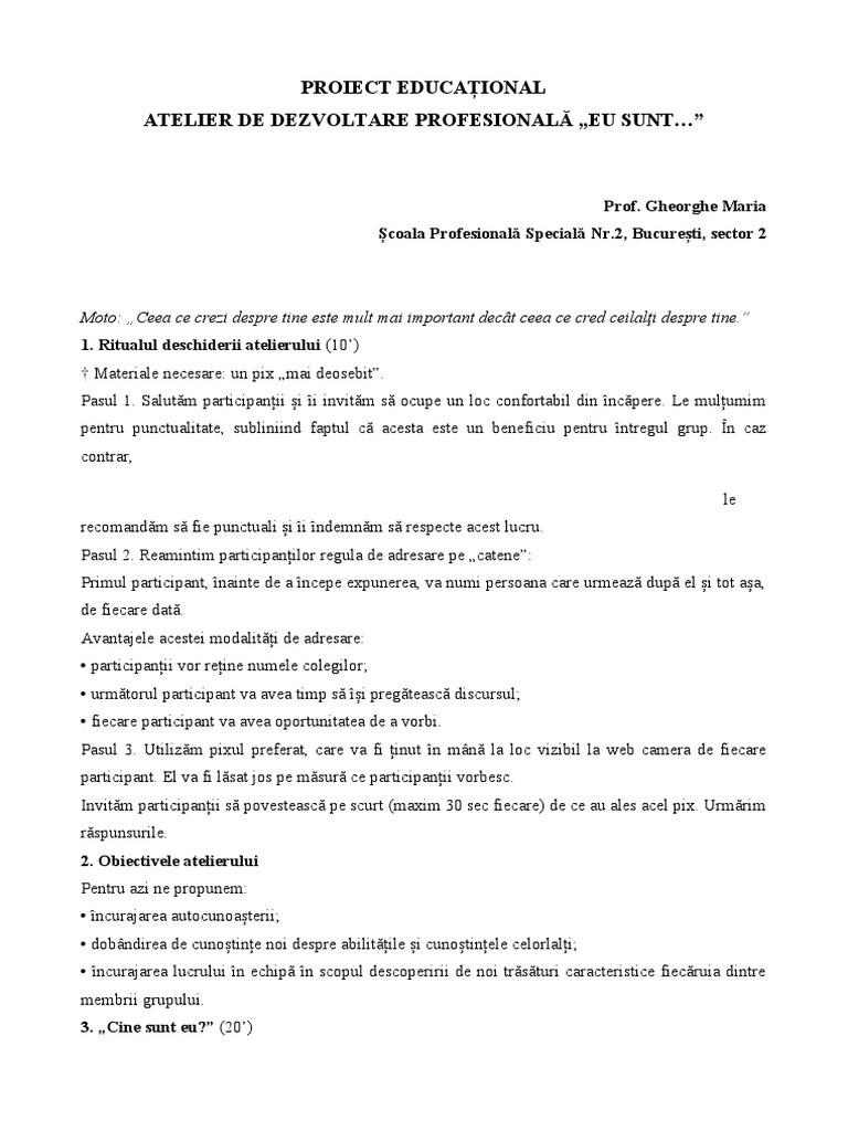 Proiect Educational | PDF
