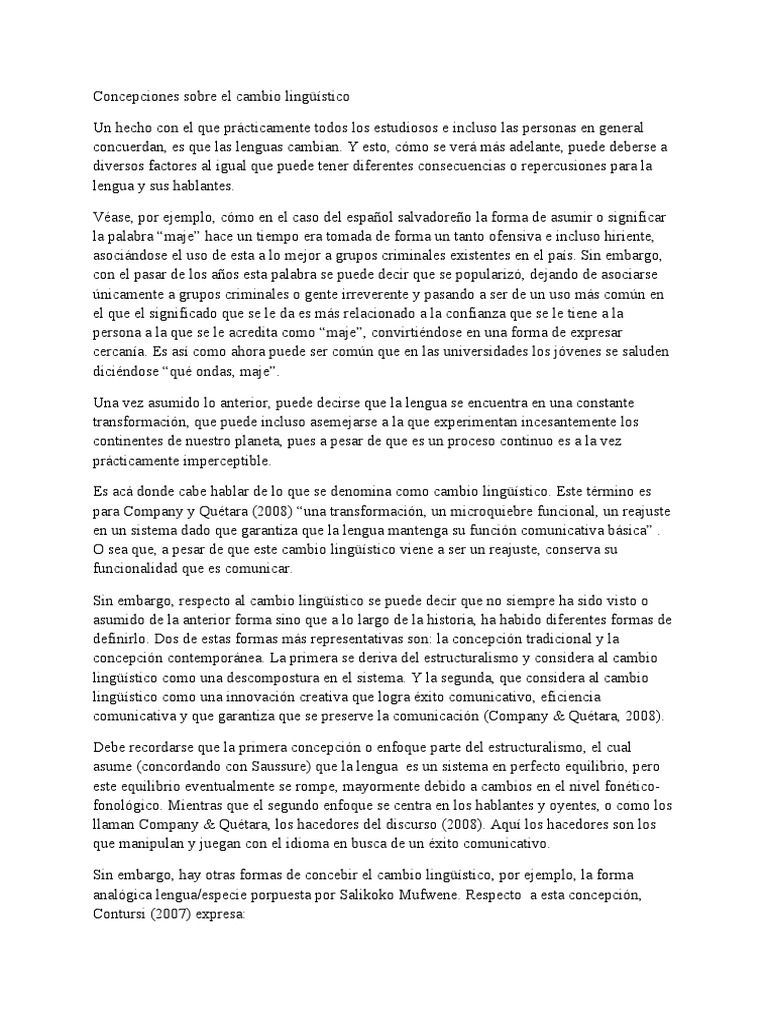 Cambio Lingüístico PDF Lingüística Comunicación humana