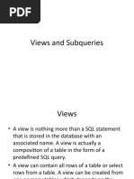 Views and Subqueries