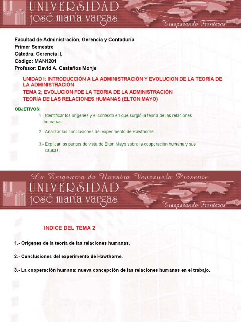 Gerencia I, Unidad I, Tema 2