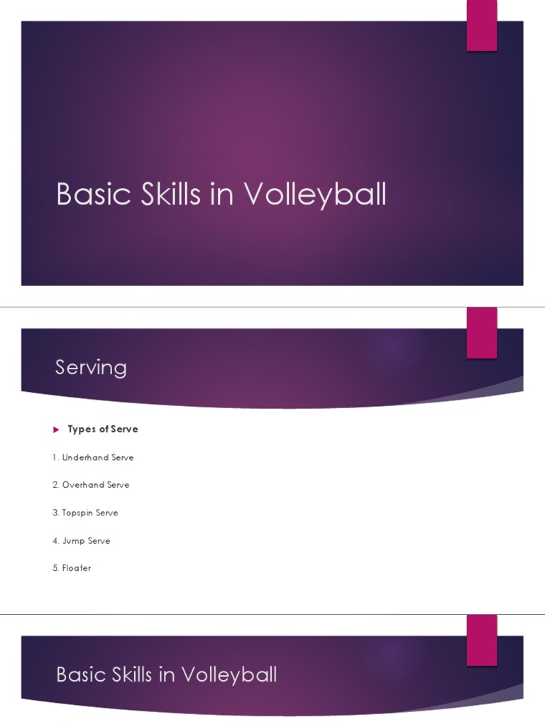 Basic Skills In Volleyball Pdf
