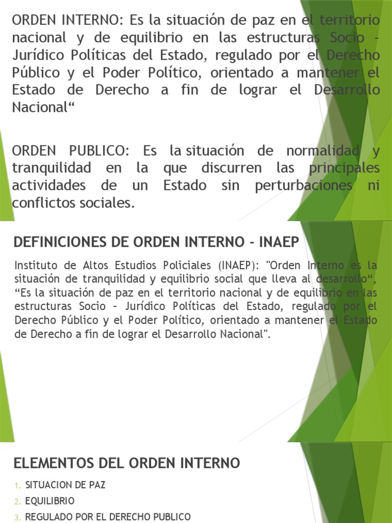Elementos del Orden Interno según INAEP | PDF | Estado (política ...