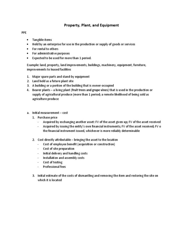 Ppe notes pdf securitization depreciation