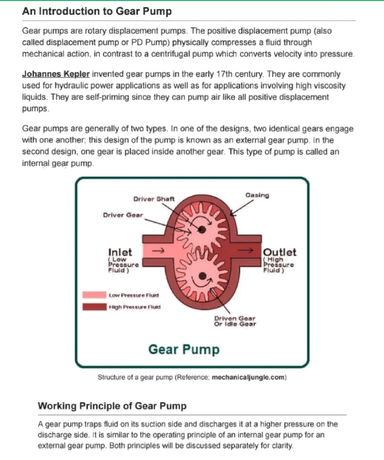An InDepth Look at the Working Principles and Applications of External and Internal Gear Pumps