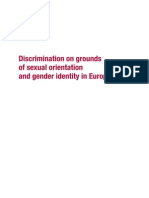 Discrimination On Grounds of Sexual Orientation and Gender Identity in Europe