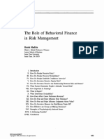 The Role of Behavioral Finance in Risk Management: Hersh Shefrin