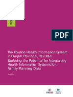 The Routine Health Information System in Punjab Province, Pakistan