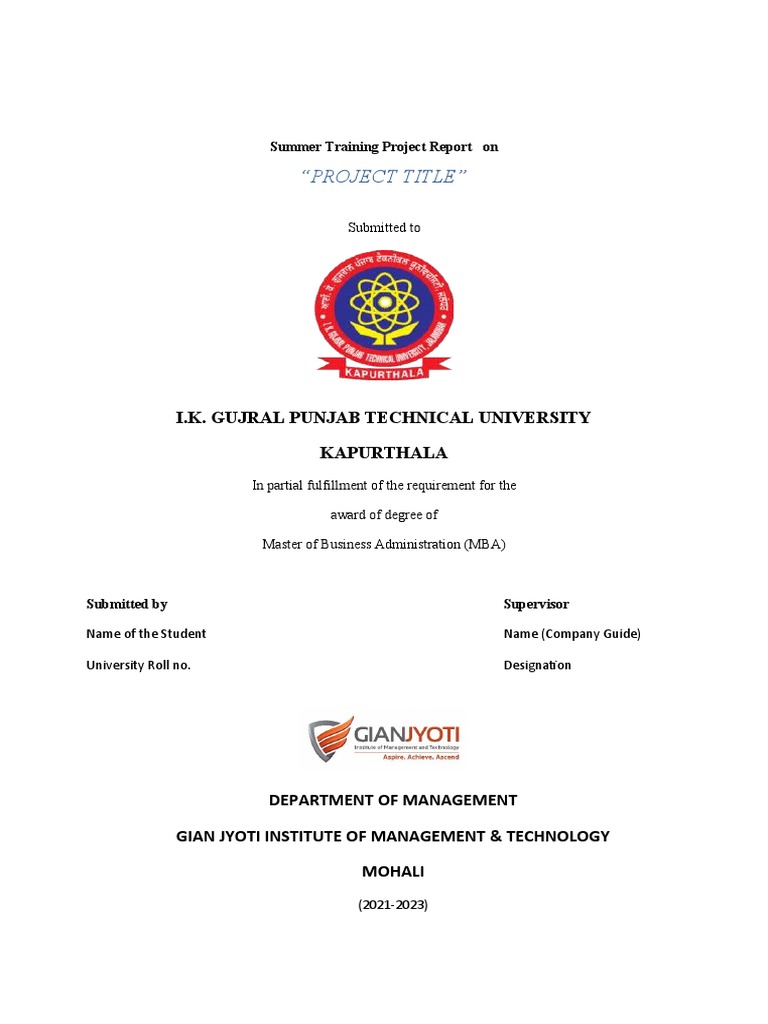 Summer Training Project Report | PDF