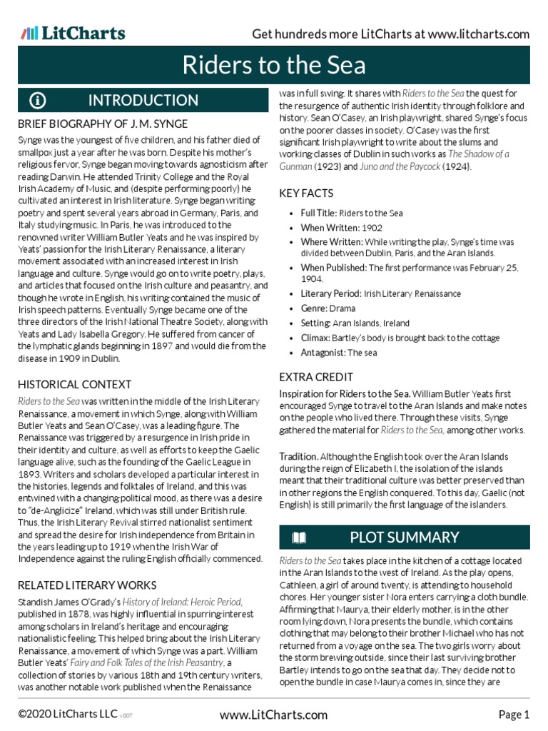 Riders To The Sea LitChart | PDF | John Millington Synge