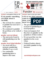 Ponder vs Pander to